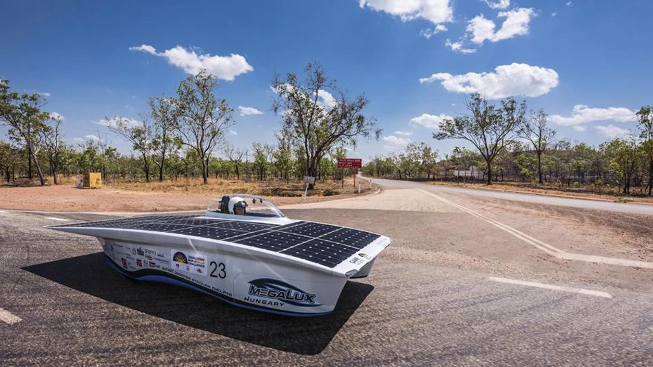 The GAMF Hungary car from Hungary competes during the first day of the 2015 World Solar Challenge near Katherine, Australia, on Sunday, Oct. 18, 2015. Australia’s new government is putting climate change at the top of its legislative agenda when Parliament sits next month for the first time since the May 21 election, with bills to enshrine a cut in greenhouse gas emissions and make electric cars cheaper.