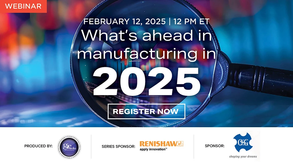 Banner image with text reading What's ahead in manufacturing in 2025