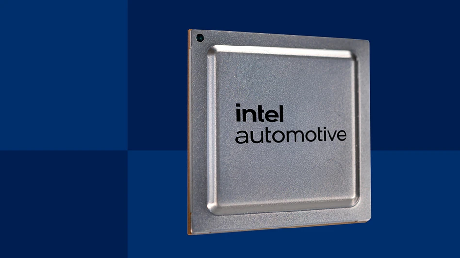 A chip with the words intel automotive on it